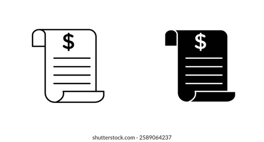 Invoice icons thin line illustrations designs