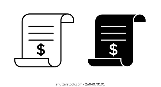 Invoice icons. thin line vector icons