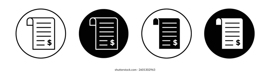 Invoice icons vectors graphics collection