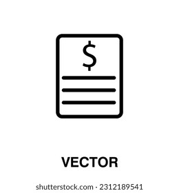 Icono de factura,ilustración vectorial. ilustración de icono de factura aislada en fondo blanco, icono de factura.eps