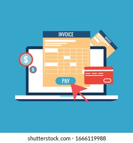 Invoice invoicing online service pay concept