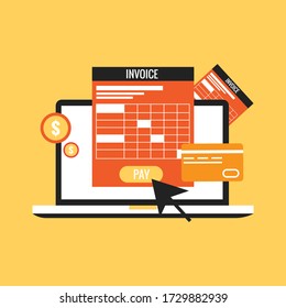 Invoice invoicing online service pay concept