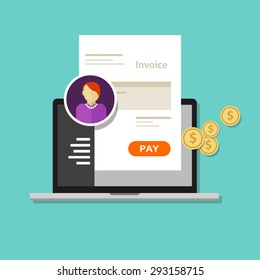 Invoice Invoicing Online Service Pay Click Laptop