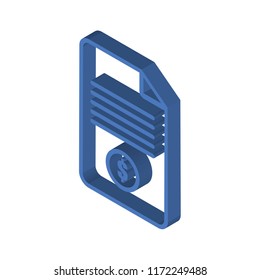 Invoice isometric left top view 3D icon