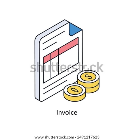 Invoice Isometric style icon. Symbol on White background EPS 10 File