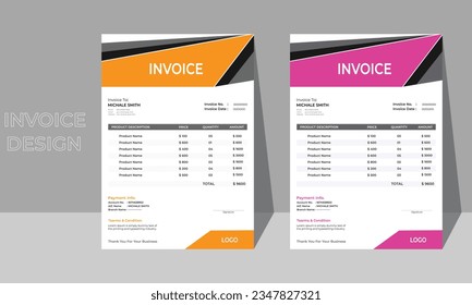 Invoice Layout with vector format