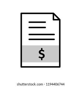 Invoice line black icon. Vector illustration