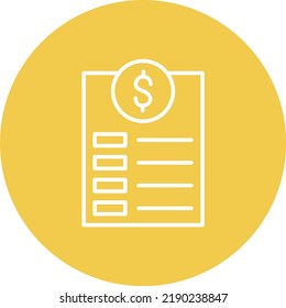 Invoice line circle icon vector image. Can also be used for web apps, mobile apps and print media.