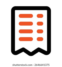 Icono de color de línea de Factura editable