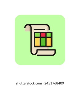 Invoice line icon. Bill, table, scroll. Finance and accounting concept. Can be used for topics like money, bookkeeping, financial documents.