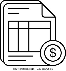 Diseño de iconos de línea de factura