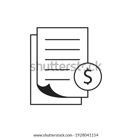 Invoice line icon design isolated on white background