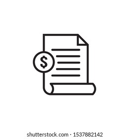 Invoice Line Icon Design Template. Vector illustration