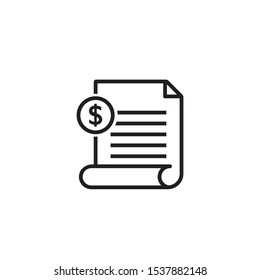 Invoice Line Icon Design Template. Vector illustration