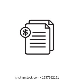 Invoice Line Icon Design Template. Vector illustration