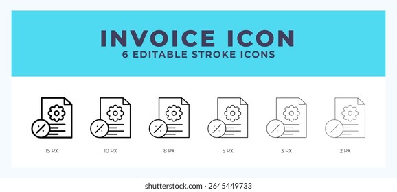Invoice line icon with different stroke. Vector illustration.
