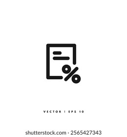 Invoice Line Icon. Editable Stroke