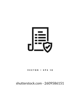 Invoice Line Icon. Editable Stroke