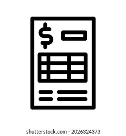 gráfico vectorial de ilustración de icono de línea de factura
