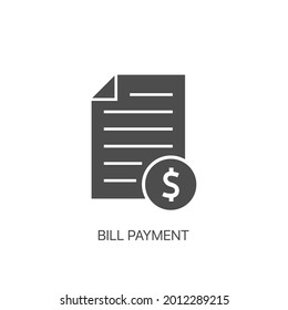 Icono de línea de factura. Pago y factura de facturación. Concepto de símbolo de pedido. Diseño de signo fiscal. Icono de documento bancario en papel.