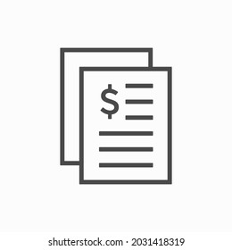 Invoice line icon. Payment and bill invoice. Order symbol concept. Tax sign design. Paper bank document icon. Vector invoice icon