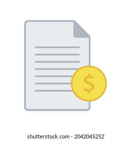 Invoice line icon. Payment and bill invoice. Order symbol concept. Tax sign design. Paper bank document icon. Vector invoice icon.