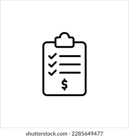 Invoice line icon. Payment and bill invoice. Order symbol concept. Vector invoice icon on white background
