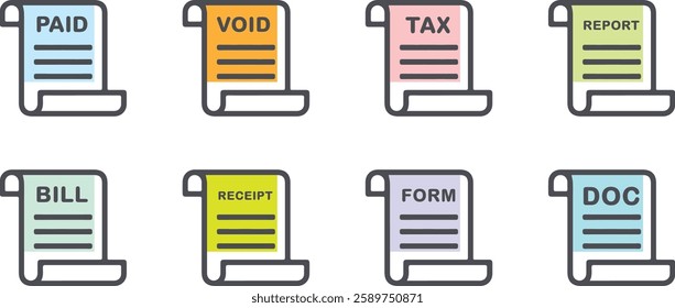 Invoice line icon. Payment and bill invoice. Order symbol concept. Tax sign design. Paper bank document icon