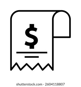 Invoice line icon. Payment and bill invoice. Order symbol concept. Tax sign design. Paper bank document icon. Vector invoice icon