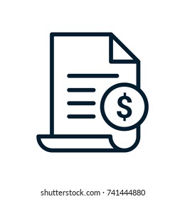 Invoice line icon. Payment and bill invoice. Order symbol concept. Tax sign design. Paper bank document icon. Vector invoice icon