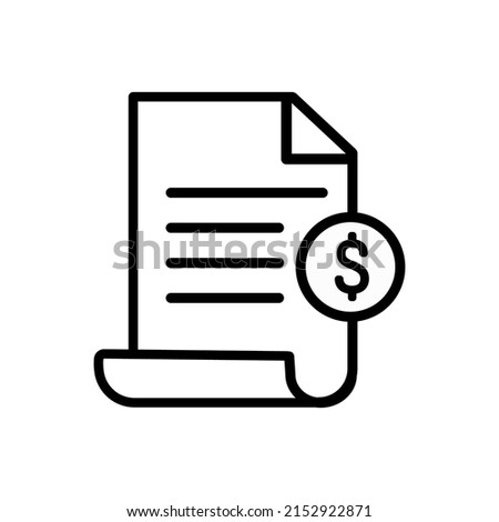 Invoice line icon. Payment and bill invoice. Order symbol concept. Tax sign design. Paper bank document icon. Vector invoice icon