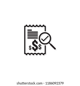 Invoice line icon. Payment money dollar bill symbol. budget cost finance report document with chart. Small data concept. Accounting business management line sign. outline vector illustration design.