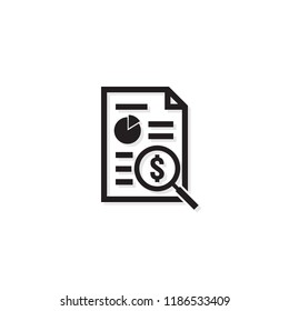 Invoice line icon. Payment money dollar bill symbol. budget cost finance report document with chart. Small data concept. Accounting business management line sign. outline vector illustration design.