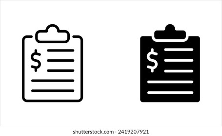 Juego de iconos de línea de factura. Pago y factura de facturación. Concepto de símbolo de pedido. ilustración vectorial sobre fondo blanco