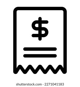 invoice line icon vector design template and illustration