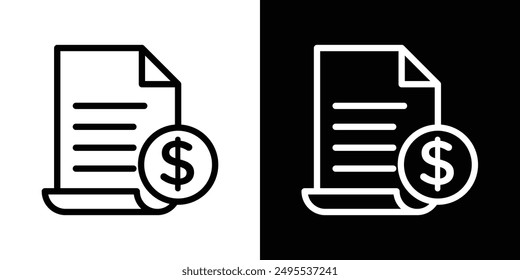 Rechnung Line Symbol Vektorillustration Set.