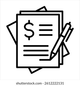 Invoice Line Icon Vector Illustration