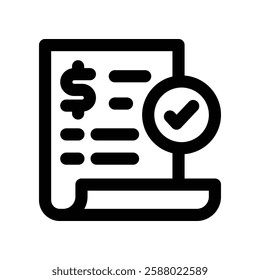 invoice line icon. vector icon for your website, mobile, presentation, and logo design.