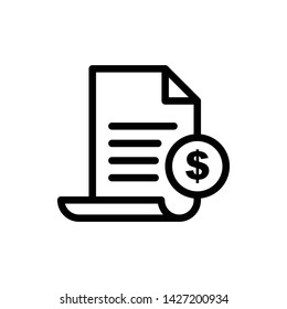 Invoice Line Vector Icon Design Template