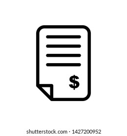 Invoice Line Vector Icon Design Template