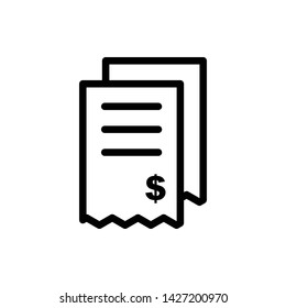 Invoice Line Vector Icon Design Template