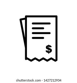 Invoice Line Vector Icon Design Template