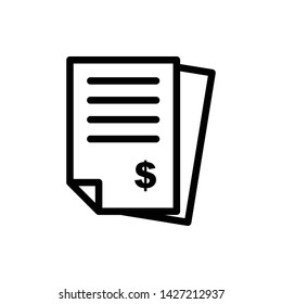 Invoice Line Vector Icon Design Template