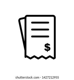 Invoice Line Vector Icon Design Template