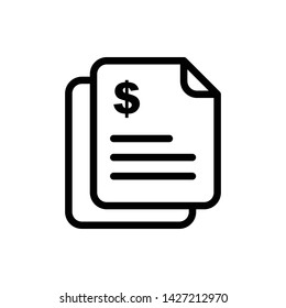 Invoice Line Vector Icon Design Template