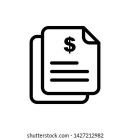 Invoice Line Vector Icon Design Template