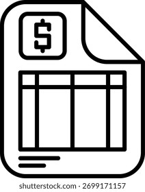 Línea de Factura Vector Icon Design