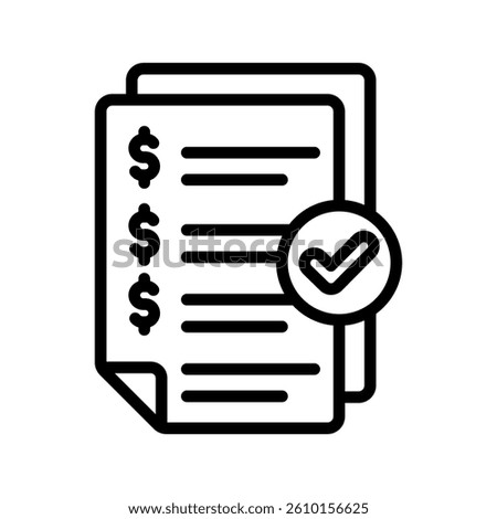 Invoice Line Vector Illustration On White Background.