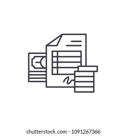 Invoice linear icon concept. Invoice line vector sign, symbol, illustration.