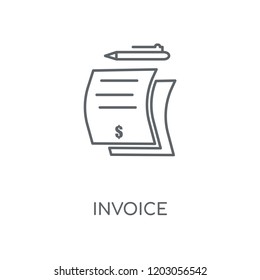 Invoice linear icon. Invoice concept stroke symbol design. Thin graphic elements vector illustration, outline pattern on a white background, eps 10.